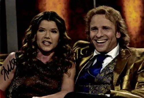 Foto Schauspielerin Anke Engelke und Moderator Thomas Gottschalk, Portrait, Autogramm