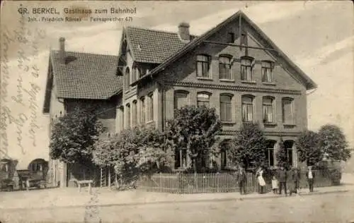 Ak Groß Berkel Aerzen im Weserbergland, Gasthaus zum Bahnhof