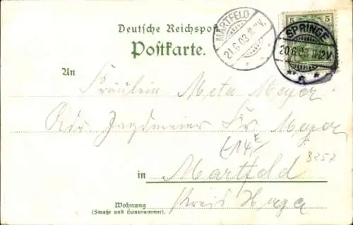 Litho Springe am Deister, Wirtschaft Deisterpforte, Aussichtsturm