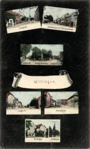 Ak Wittingen in Niedersachsen, Langestraße, Marktplatz, Rittergut, Kirche, Junkerstraße