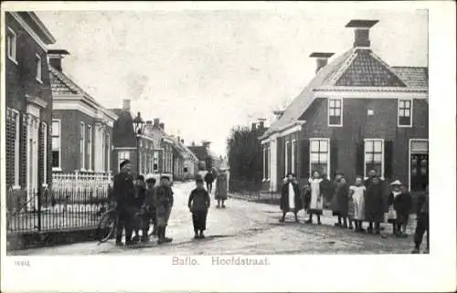 Ak Baflo Het Hogeland Groningen, Hauptstraße, Anwohner