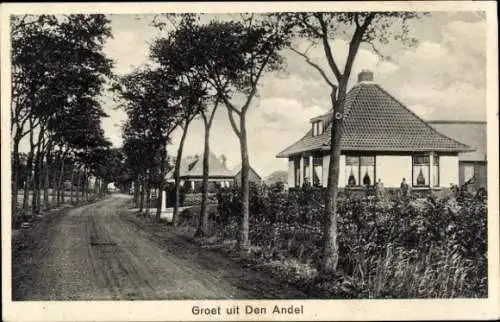 Ak Den Andel Groningen Niederlande, Straßenpartie, Wohnhäuser