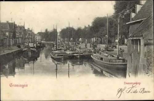 Ak Groningen Niederlande, Damsterdiep