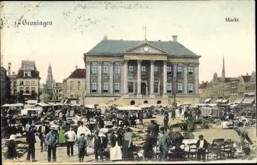 Ak Groningen Niederlande, Markt