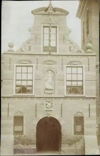 Foto Ak Appingedam Groningen Niederlande, Rathaus, Giebel