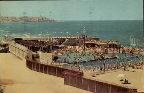 Ak Tel Aviv Jaffa Israel, Freibad am Meeresufer