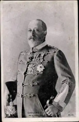 Ak König Eduard VII., Portrait in Uniform