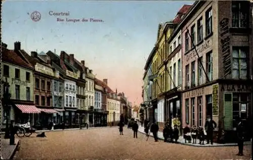 Ak Kortrijk Courtrai Westflandern, Rue Longue des Pierres