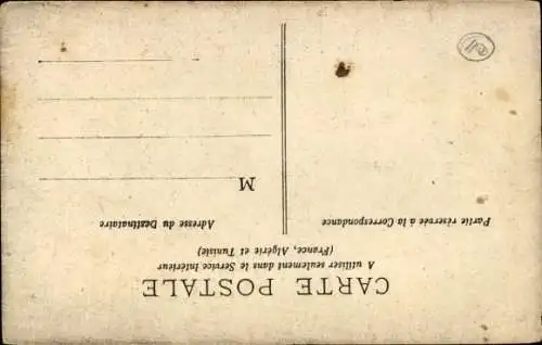Ak Junge Frau in französischer Tracht, Portrait, Wiese, Abschied