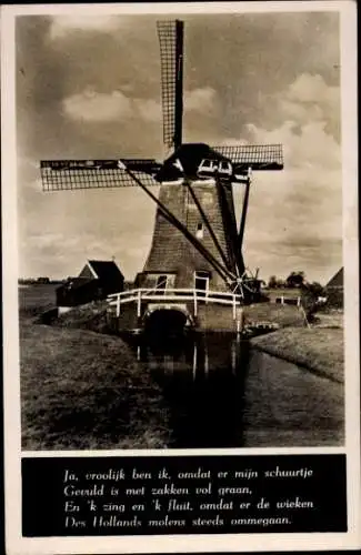 Ak Niederlande, Holländische Windmühle