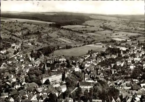 Ak Erbach im Odenwald Hessen, Blick von oben, Ortsansicht