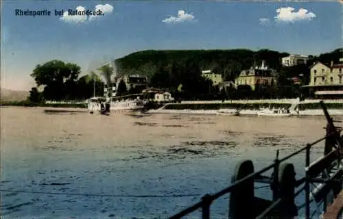 Ak Rolandseck Remagen am Rhein, Teilansicht, Dampfer