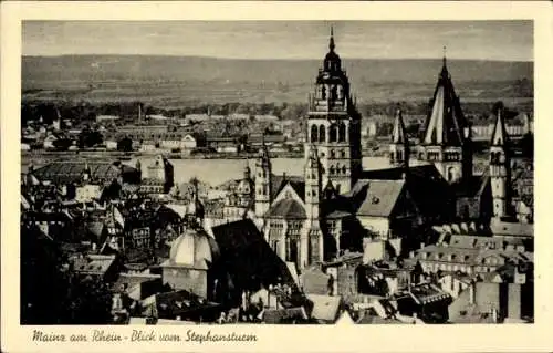 Ak Mainz am Rhein, Blick vom Stephansturm über den Ort