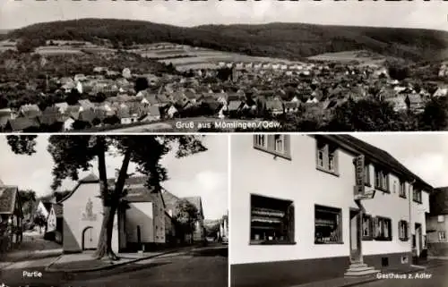 Ak Mömlingen im Odenwald Unterfranken, Totalansicht, Gasthaus zum Adler