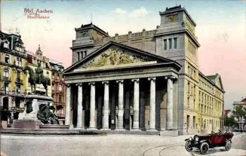 Ak Aachen, Stadttheater, Denkmal