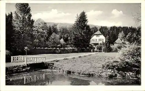 Ak Varenholz Kalletal in Lippe, Waldhaus Elfenborn Wilh. Barkhausen, Brücke