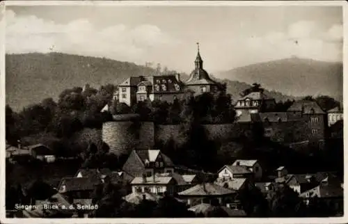 Ak Siegen in Westfalen, Blick auf Schloss, Panorama über Hausdächer