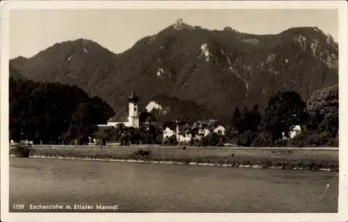 Ak Eschenlohe in Oberbayern, Ettaler Manndl, Kirche