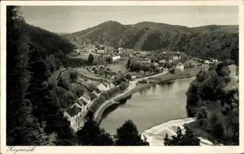 Ak Ziegenrück an der Saale Thüringen, Oberes Saaletal, Blick vom Rundteil