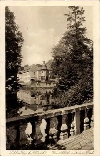 Ak Bedburdyck Jüchen Nordrhein Westfalen, Schloss Dyck, Durchblick aus dem Park