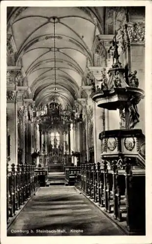 Ak Comburg Schwäbisch Hall in Württemberg, Kirche, Innenraum, Kanzel, Altar