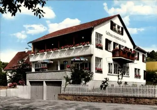 Ak Klingen Bieberehren in Unterfranken, Gasthaus zur Romantischen Straße, Außenansicht