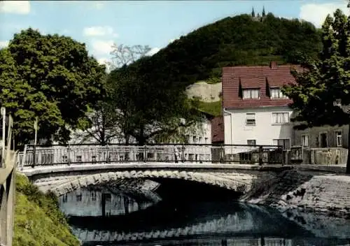 Ak Zeil am Main Unterfranken, Teilansicht, Brücke