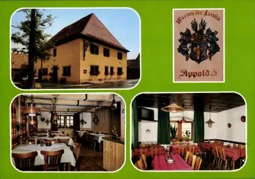 Ak Prichsenstadt in Unterfranken, Gasthaus Appold, Außenansichten, Innenräume