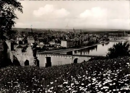 Ak Kitzingen in Mainfranken Bayern, Teilansicht, Mauer