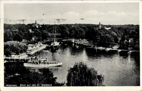 Ak Berlin Zehlendorf Wannsee, Blick auf den kleinen Wannsee, Schiffe