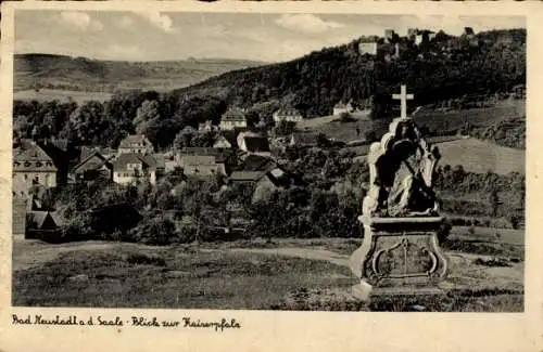 Ak Bad Neustadt an der Saale Unterfranken, Blick zur Kaiserpfalz, Gedenkstein