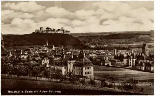 Ak Bad Neustadt an der Saale Unterfranken, Totalansicht, Ruine Salzburg