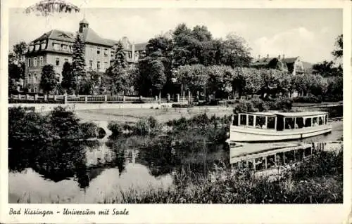 Ak Bad Kissingen Unterfranken Bayern, Universum mit Saale, Schiff