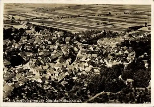 Ak Dittelsheim Heßloch im Wonnegau, Gesamtansicht, Luftbild