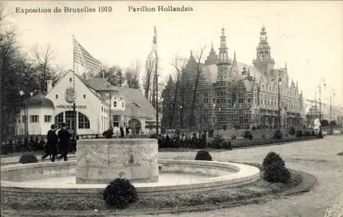 Ak Brüssel, Weltausstellung 1910, Niederländische Flagge