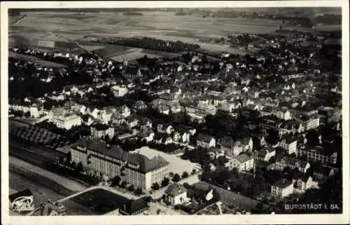 Ak Burgstädt in Sachsen, Fliegeraufnahme