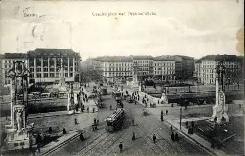 Ak Berlin Kreuzberg, Oranienplatz, Oranienbrücke