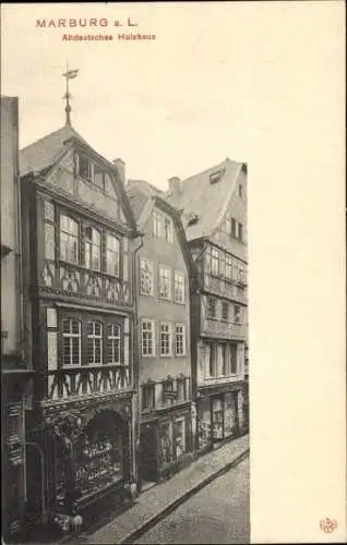 Ak Marburg an der Lahn, Altdeutsches Holzhaus