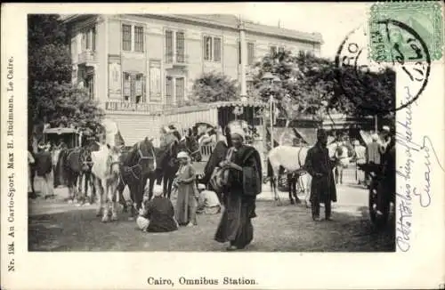 Ak Cairo Kairo Ägypten, Omnibus Station