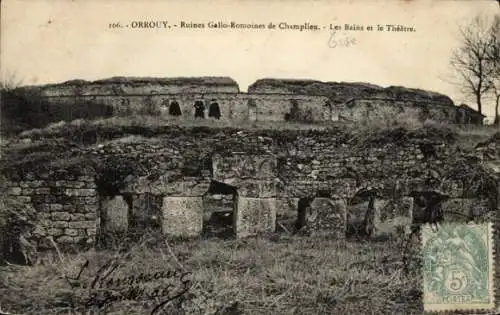 Ak Orrouy Oise, Gallo-Römische Ruinen von Champlieu, Bäder, Theater