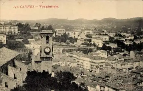 Ak Cannes Alpes Maritimes, Gesamtansicht, Turm