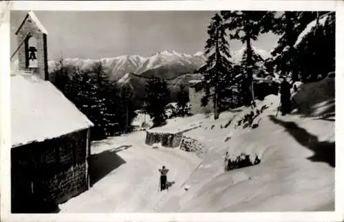 Ak Sospel Alpes Maritimes, Peira Cava, Schnee, Skifahrer