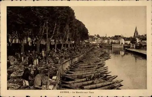 Ak Amiens Somme, Le Marche sur l'eau