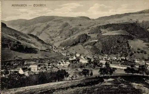 Ak Sainte Marie aux Mines Markirch Elsass Haut Rhin, Eckirch, Panorama von der Ortschaft