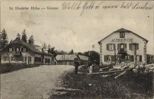 Ak Sainte Marie aux Mines Markirch Elsass Haut Rhin, Grenze, St. Diedeler Höhe, Auberge