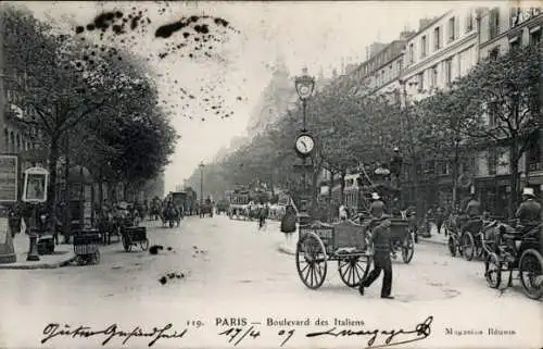 Ak Bourse de Paris II, Boulevard des Italians