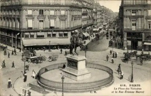 Ak Bourse de Paris II, Place des Victoires, Rue Étienne Marcel