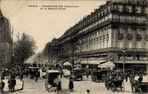 Ak Bourse de Paris II, Boulevard des Capucines, Grand Hotel