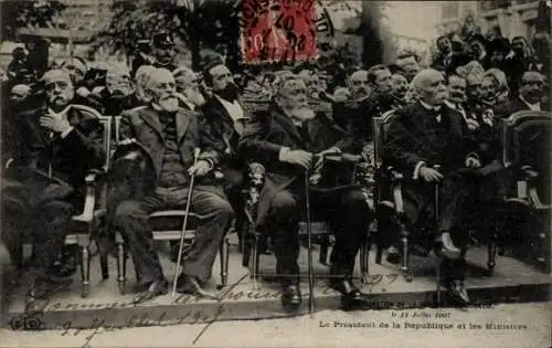 Ak Paris VIII, Der Präsident der Republik und die Minister, 13. Juli 1907