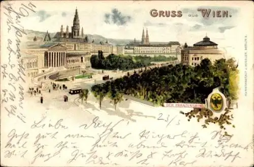 Litho Wien 1. Innere Stadt Österreich, Franzensring